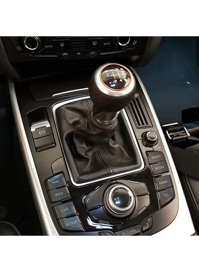 مقبض ناقل الحركة اليدوي 6 سرعات غطاء حذاء جلد PU لأودي A4 A5 S4 Q5 B8 8K 8T 8R - Image 2